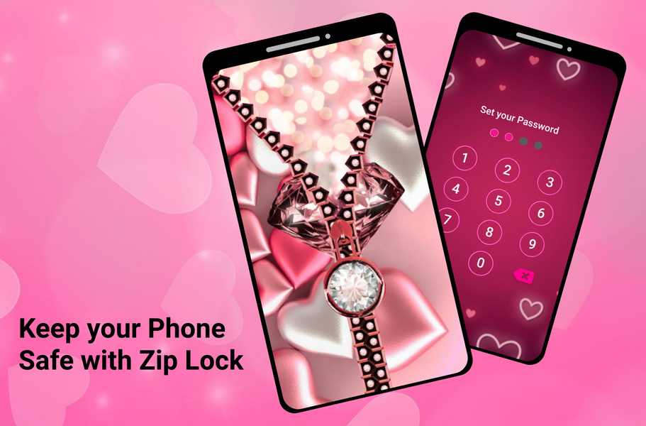 Heart Zipper Screen Lock App - عکس برنامه موبایلی اندروید