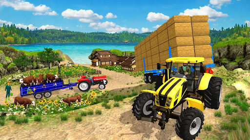 Real Tractor Trolley Sim Game - Gameplay image of android game