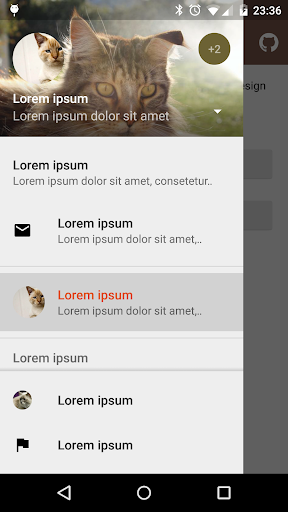 Demo material-drawer - Image screenshot of android app