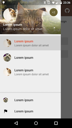Demo material-drawer - Image screenshot of android app