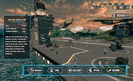 GUNSHIP COMBAT - Helicopter 3D Air Battle Warfare - Gameplay image of android game