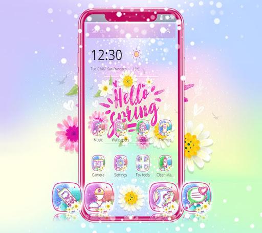 Pink Aesthetic Hello Spring Words Theme - Image screenshot of android app