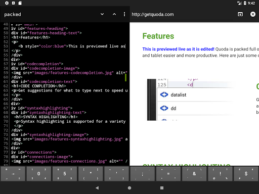 Quoda Code Editor - Image screenshot of android app