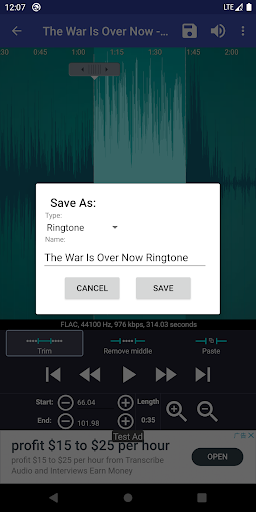 Ringtone Maker:create ringtone - عکس برنامه موبایلی اندروید