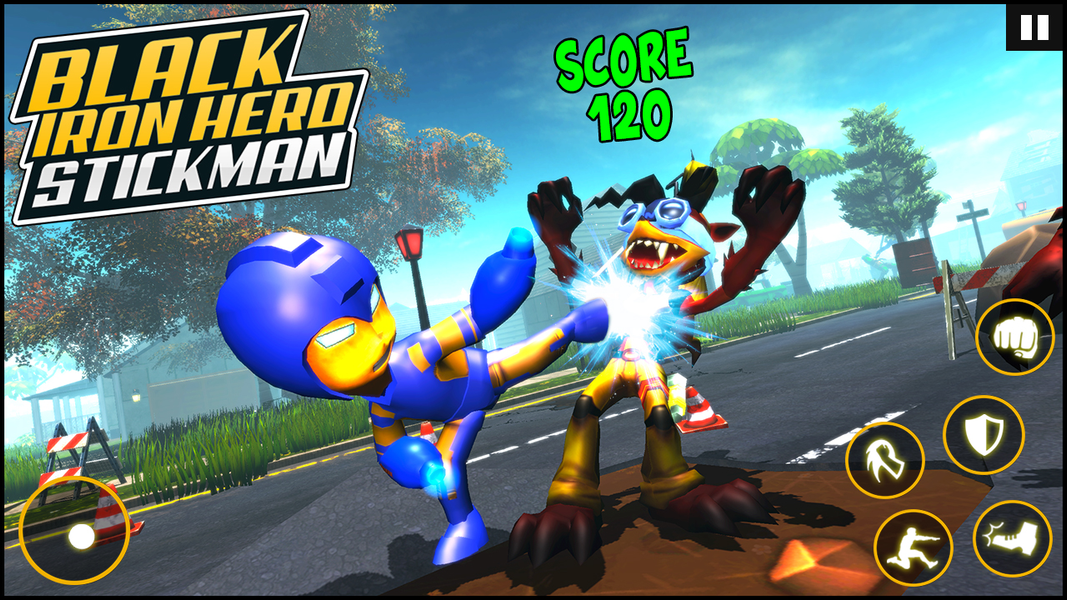 Black Iron Hero : Stickman Rop - Gameplay image of android game