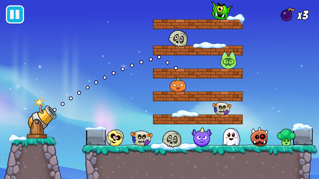 Tricky Traps: Catapult puzzle - Gameplay image of android game