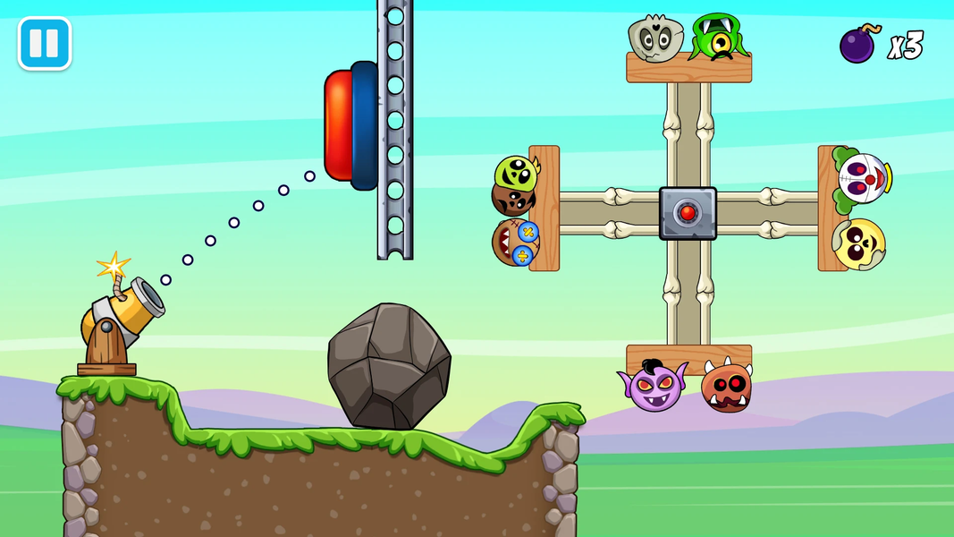 Tricky Traps: Catapult puzzle - Gameplay image of android game