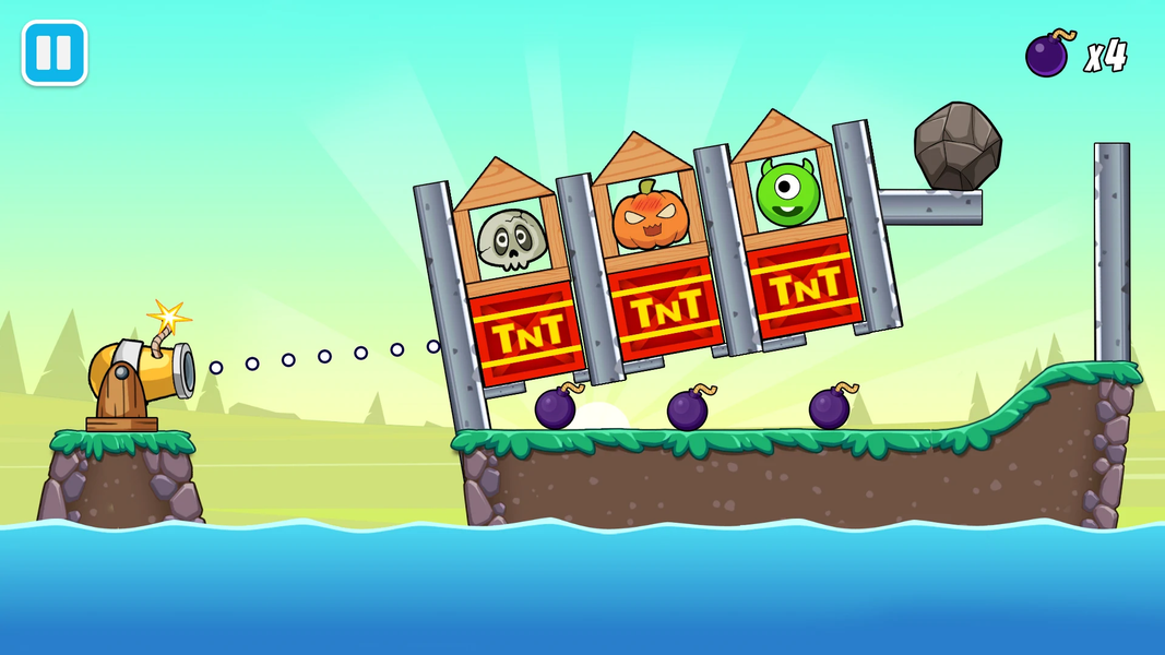 Tricky Traps: Catapult puzzle - Gameplay image of android game