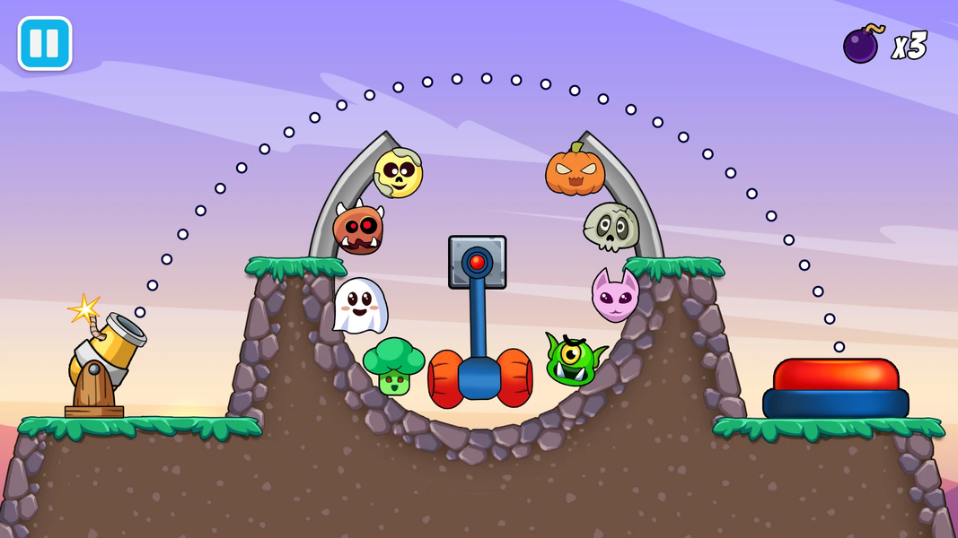 Tricky Traps: Catapult puzzle - Gameplay image of android game