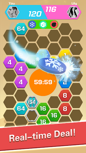 Merge Block Puzzle - 2048 Hexa - Gameplay image of android game