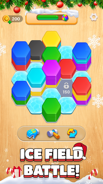 Christmas Hexa: 3D Merge Game - Gameplay image of android game