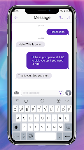 Phone X Purple - message theme - عکس برنامه موبایلی اندروید
