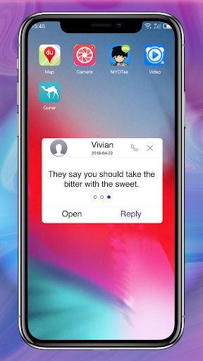 Phone X Purple - message theme - عکس برنامه موبایلی اندروید