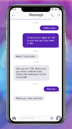 Phone X Purple - message theme - عکس برنامه موبایلی اندروید