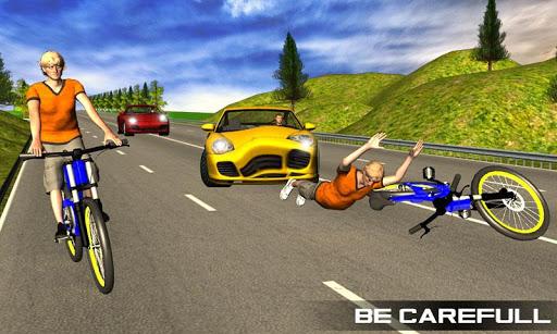 Bicycle Rider Traffic Race 17 - Gameplay image of android game