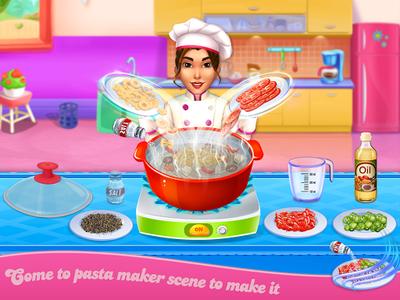 Make pasta cooking kitchen - Gameplay image of android game