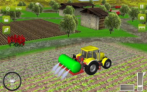 Real Farming Tractor Trolley Simulator; Game 2019 - Gameplay image of android game