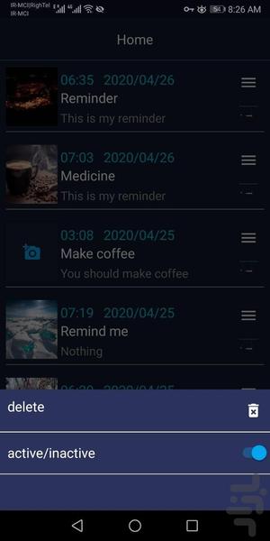 Reminder - Image screenshot of android app