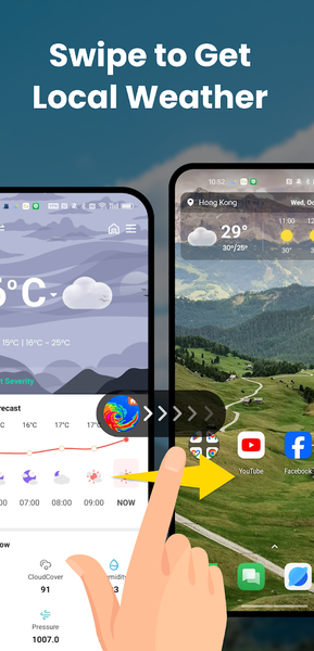Hi Weather Launcher-Live Radar - عکس برنامه موبایلی اندروید