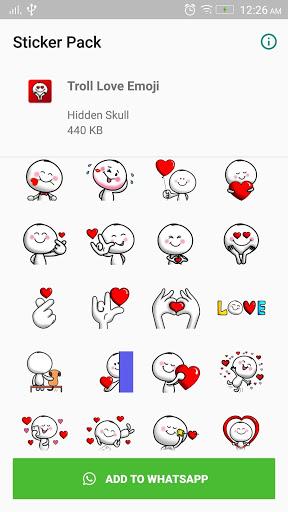 Troll Love Sticker for WhatsApp - Image screenshot of android app