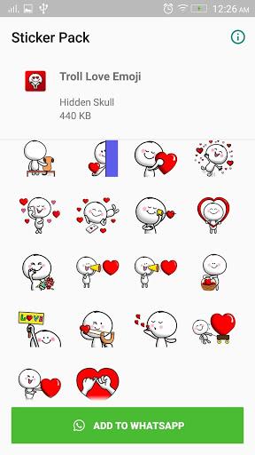 Troll Love Sticker for WhatsApp - Image screenshot of android app