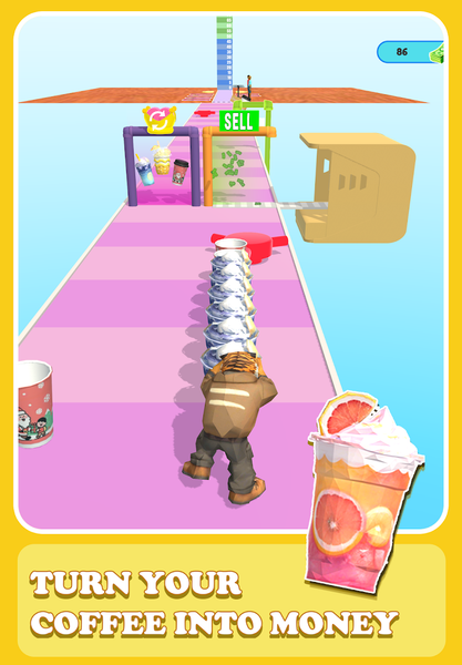 Coffee Stack Run - Gameplay image of android game
