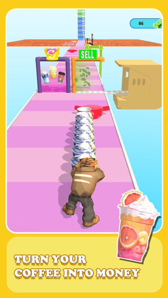 Coffee Stack Run - Gameplay image of android game