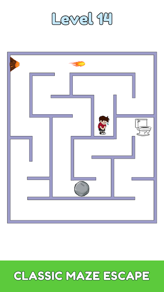 Maze Escape: Toilet Rush - Gameplay image of android game