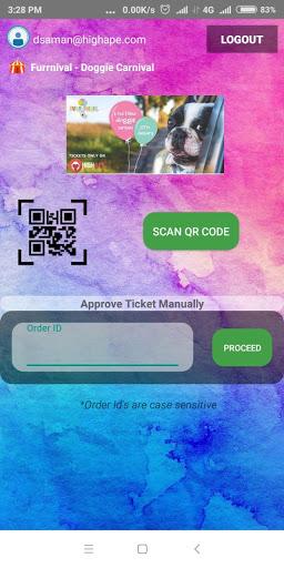 HighApe for Partners - Ticket Scanning Application - Image screenshot of android app