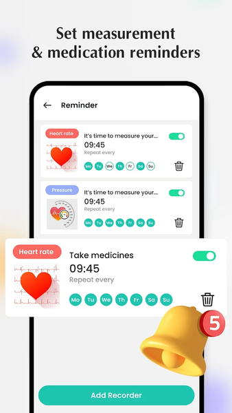 Blood pressure - Heart rate - عکس برنامه موبایلی اندروید