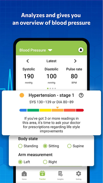 Blood pressure - Blood Sugar - عکس برنامه موبایلی اندروید
