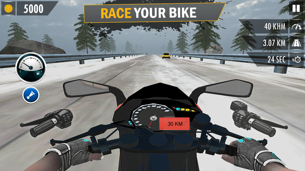 Highway Traffic Bike Rider - E - Gameplay image of android game