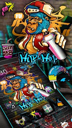 Hip-hop Cool Graffiti Monkey Theme - Image screenshot of android app