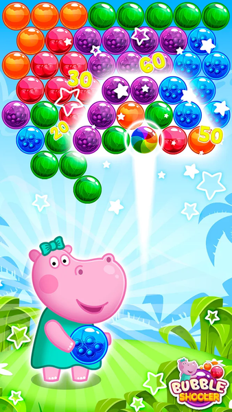 Hippo Bubble Pop Game - Gameplay image of android game