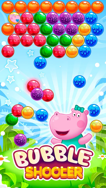 Hippo Bubble Pop Game - Gameplay image of android game