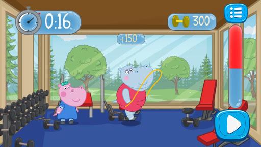 Fitness Games: Hippo Trainer - Gameplay image of android game