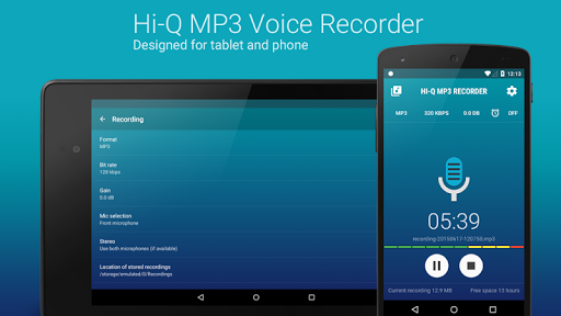 Hi-Q MP3 Voice Recorder (Demo) - Image screenshot of android app