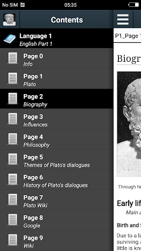 Biography of Plato - Image screenshot of android app