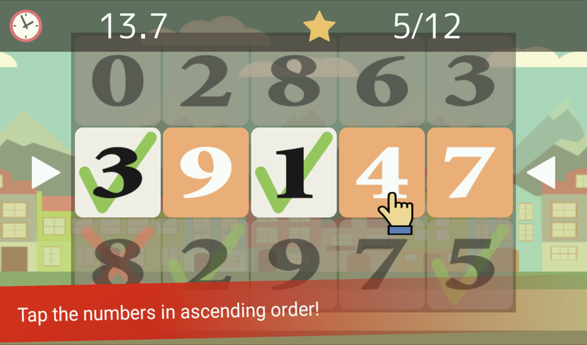 Tap the Numbers (Calculation) - Gameplay image of android game