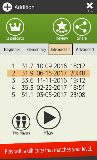 Mental arithmetic (Math) - عکس بازی موبایلی اندروید