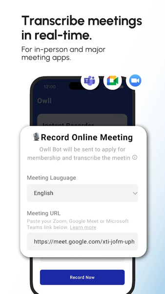 Owll: Al Note Taker Assistant - Image screenshot of android app