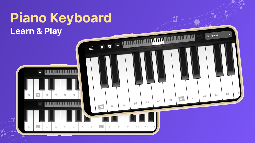 Piano Keyboard: Learn & Play - عکس برنامه موبایلی اندروید