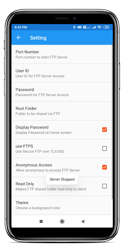 FTP Server - Image screenshot of android app