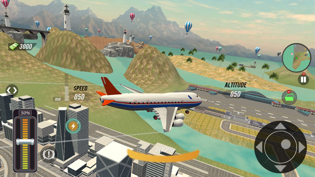 Plane Game 3d Pilot Flight Sim - Gameplay image of android game