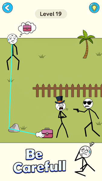 Stickman Thief Puzzle IQ Games - Gameplay image of android game