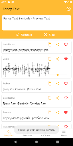 Fancy Text Symbols - Image screenshot of android app