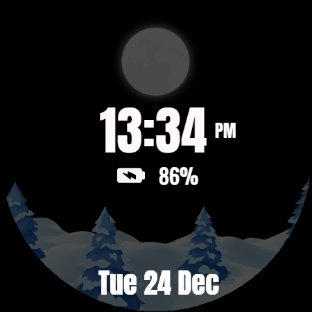 Christmas Eve Moon Watch Face - Image screenshot of android app