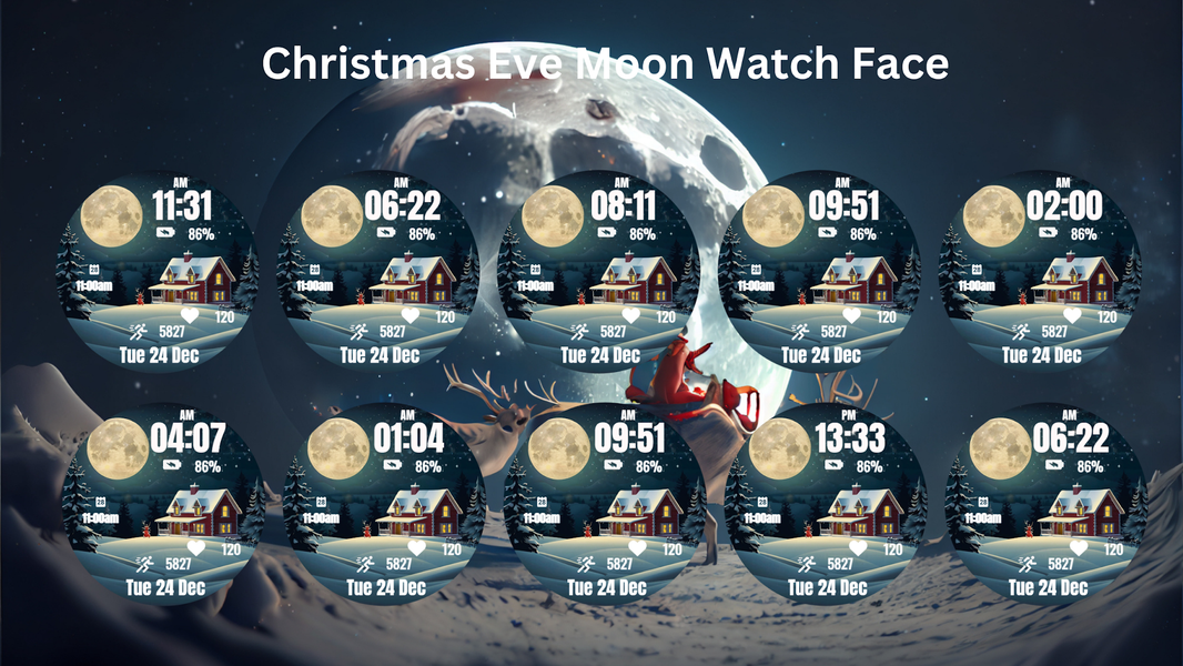 Christmas Eve Moon Watch Face - Image screenshot of android app