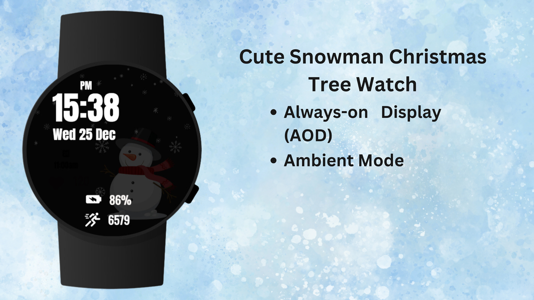 Cute Snowman Christmas Watch - Image screenshot of android app