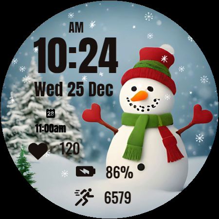 Cute Snowman Christmas Watch - Image screenshot of android app